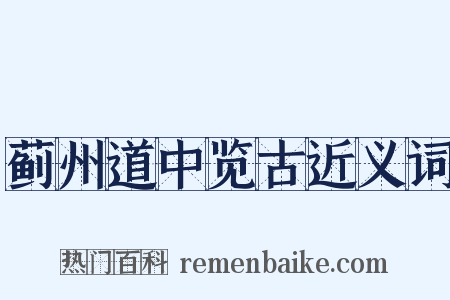 蓟州道中览古近义词是什么意思的图片